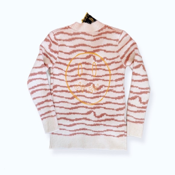 NWT Drew House Sketch Mascot Squiggle Oversized Cardigan in ivory/mauve, Size XS - Picture 7 of 14